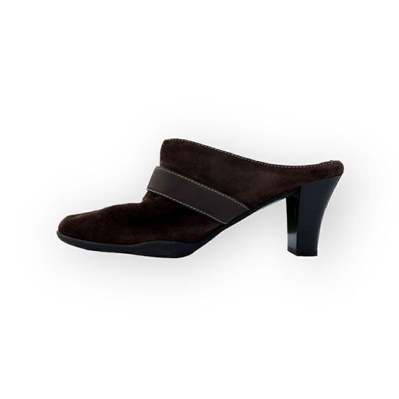 Aerosoles heeled slip on mule brown sides women’s size 7.5 - Picture 3 of 13